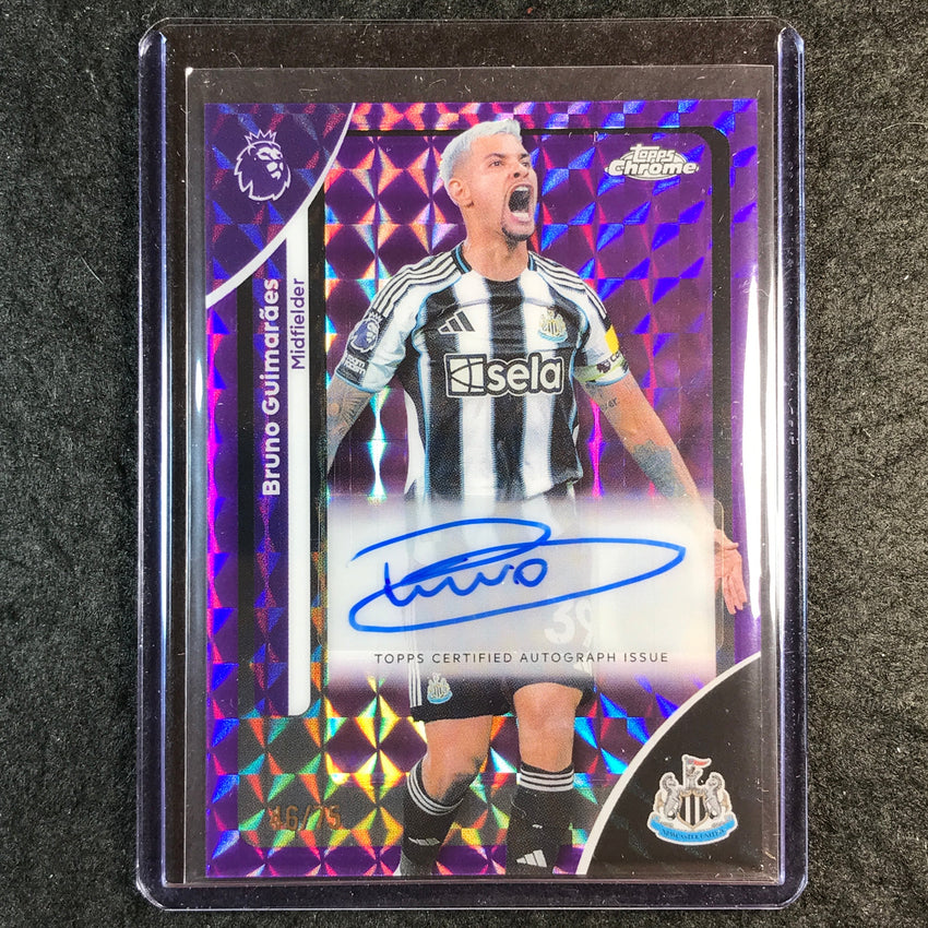 2026 Topps Chrome Premier League EPL BRUNO GUIMARAES Auto Purple Geometric 46/75