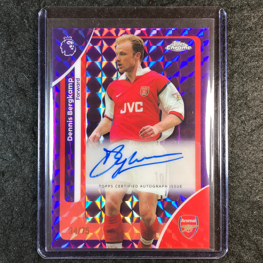 2026 Topps Chrome Premier League EPL DENNIS BERGKAMP Auto Purple Geometric 34/75