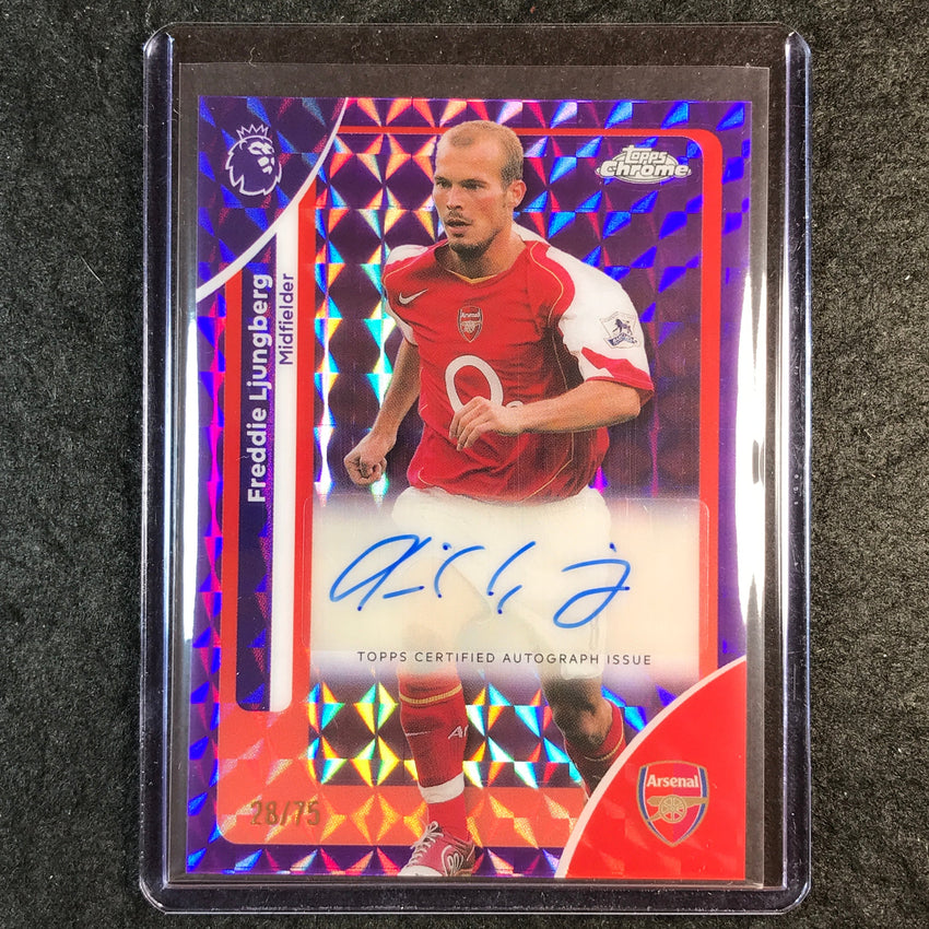 2026 Topps Chrome Premier League FREDDIE LJUNGBERG Auto Purple Geometric 28/75