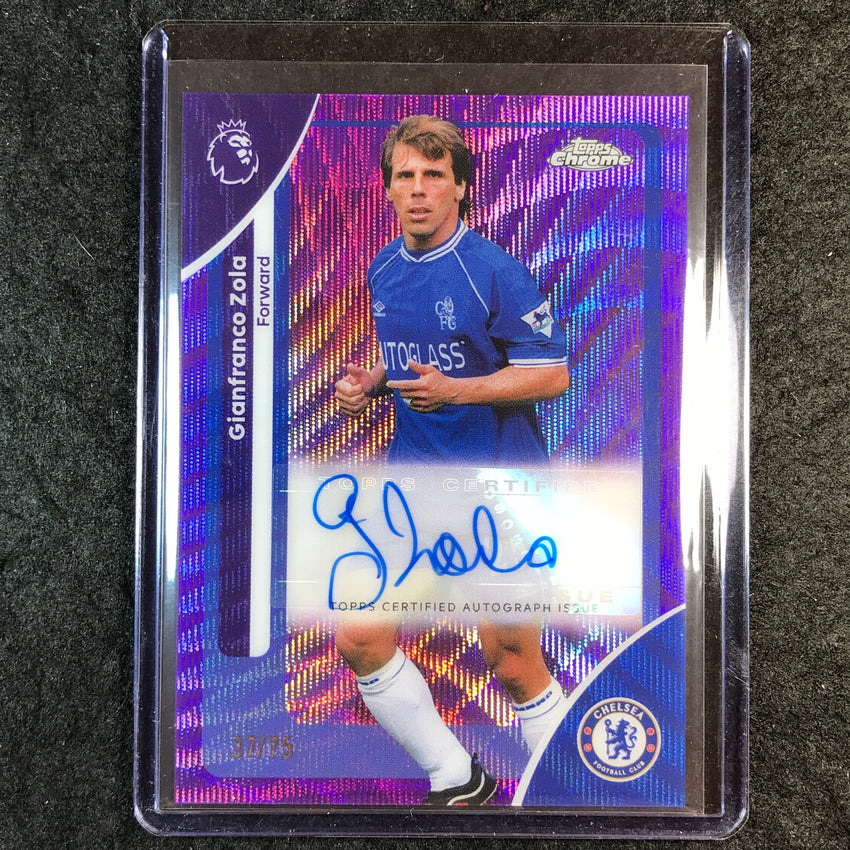 2026 Topps Chrome Premier League EPL GIANFRANCO ZOLA Auto Purple Wave 37/75