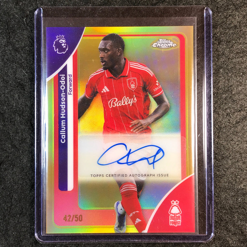 2026 Topps Chrome Premier League EPL CALLUM HUDSON-ODOI Chrome Auto Gold 42/50