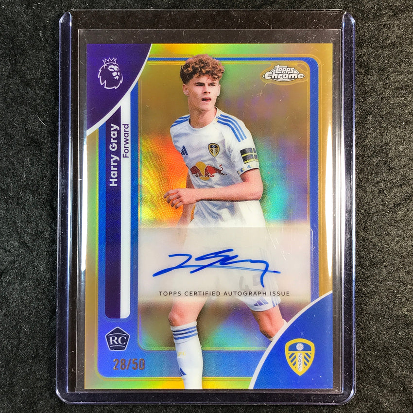 2026 Topps Chrome Premier League EPL HARRY GRAY Chrome Rookie Auto Gold 28/50