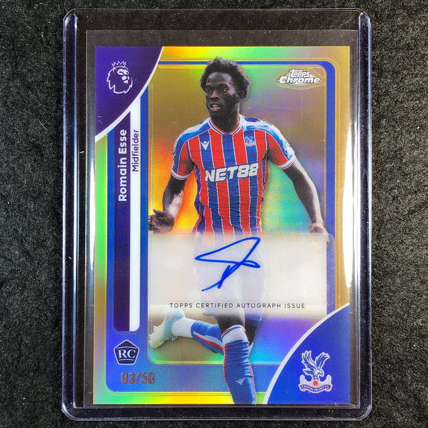 2026 Topps Chrome Premier League EPL ROMAIN ESSE Chrome Rookie Auto Gold 3/50