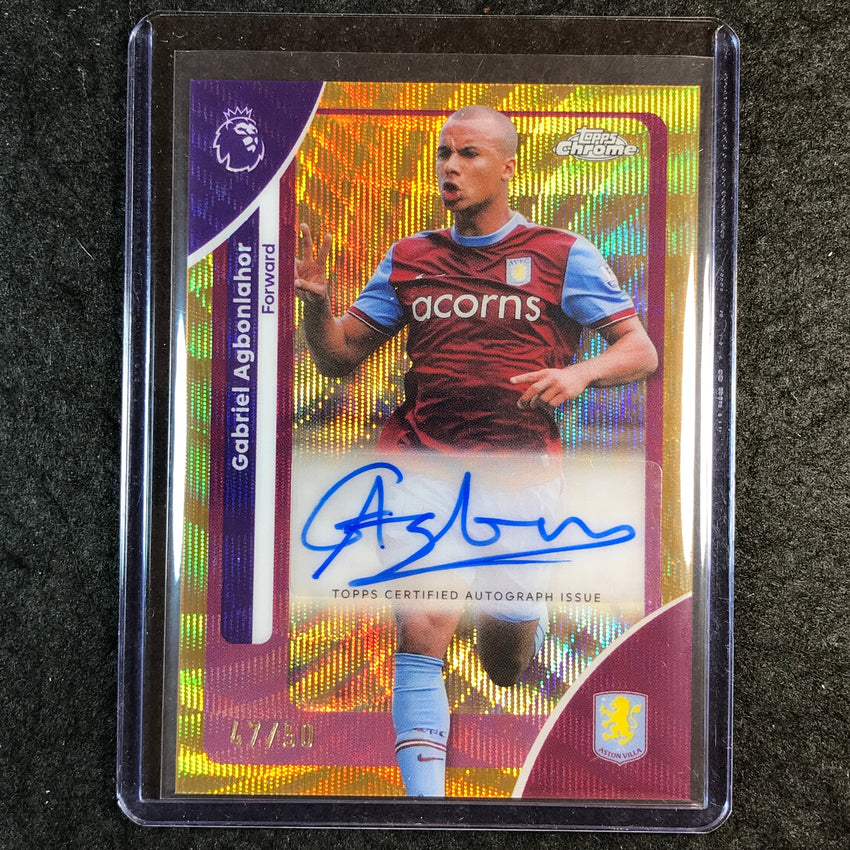 2026 Topps Chrome Premier League EPL GABRIEL AGBONLAHOR Auto Gold Wave 47/50