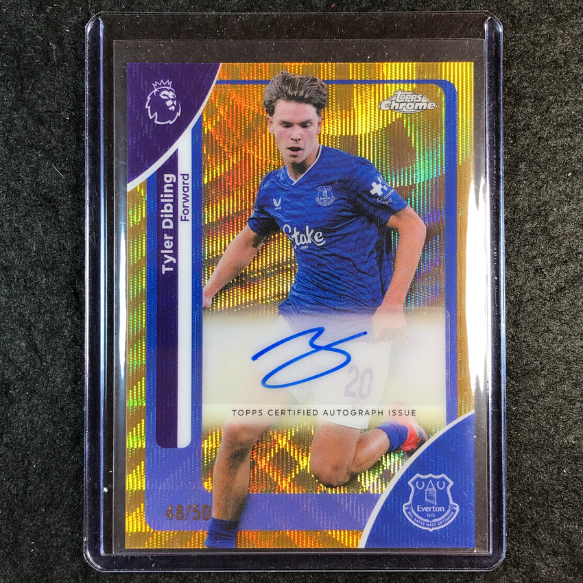 2026 Topps Chrome Premier League EPL TYLER DIBLING Chrome Auto Gold Wave 48/50