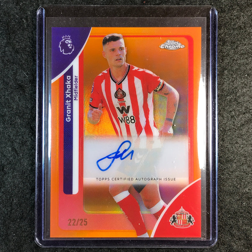2026 Topps Chrome Premier League EPL GRANIT XHAKA Chrome Auto Orange 22/25