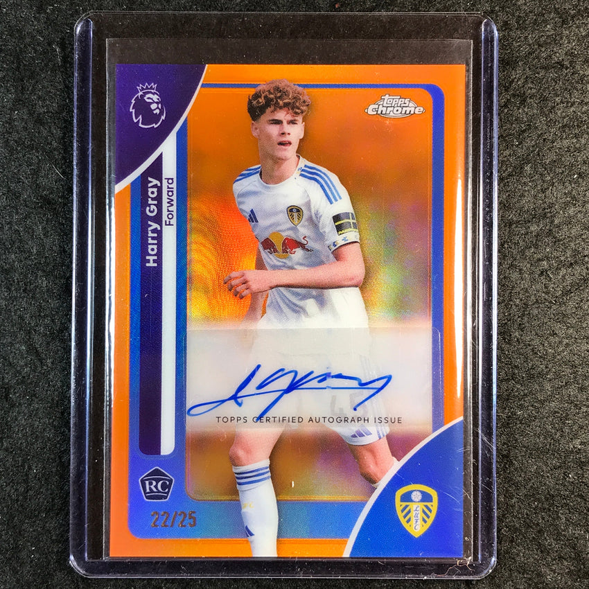 2026 Topps Chrome Premier League EPL HARRY GRAY Chrome Rookie Auto Orange 22/25