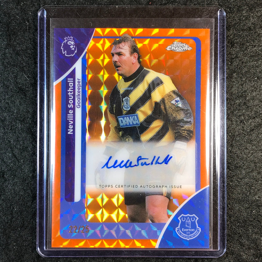 2026 Topps Chrome Premier League NEVILLE SOUTHALL Auto Orange Geometric 22/25