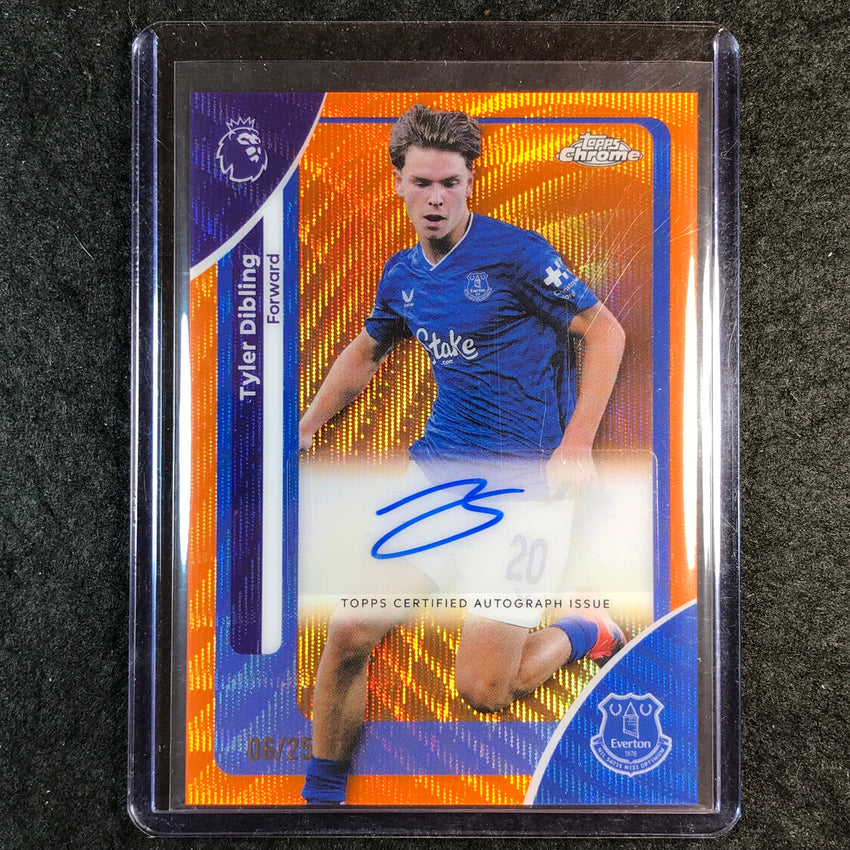 2026 Topps Chrome Premier League EPL TYLER DIBLING Chrome Auto Orange Wave 6/25