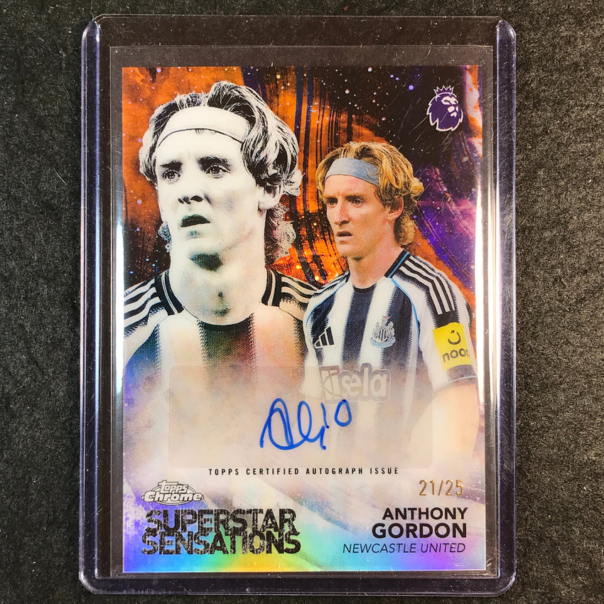 2026 Topps Chrome Premier League EPL ANTHONY GORDON Sensations Auto Orange 21/25