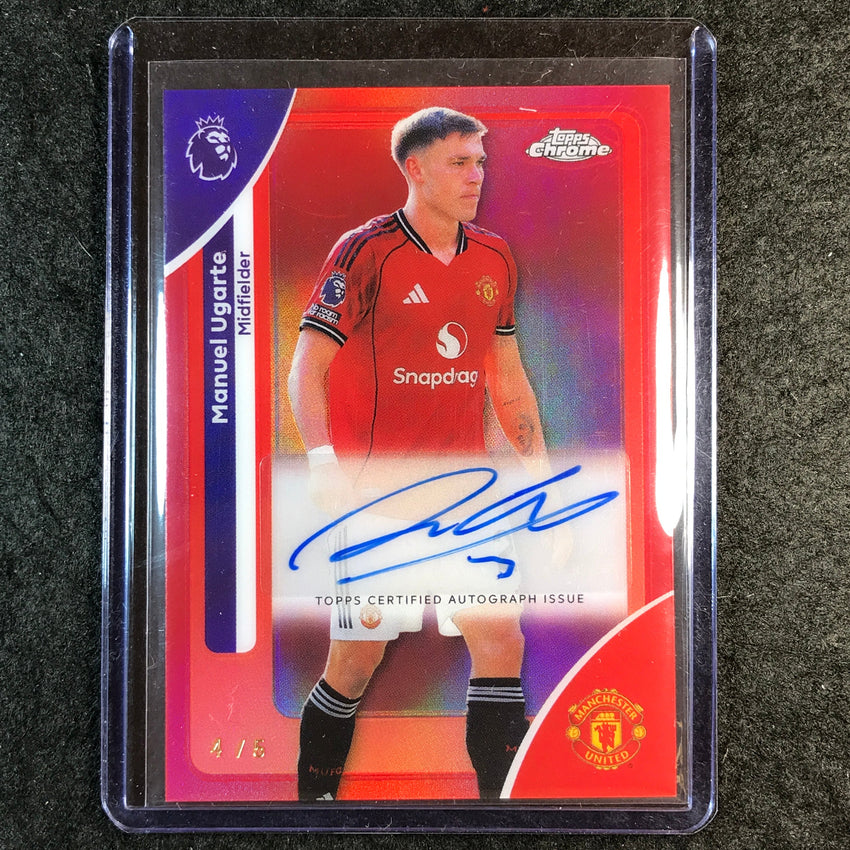 2026 Topps Chrome Premier League EPL MANUEL UGARTE Chrome Auto Red 4/5