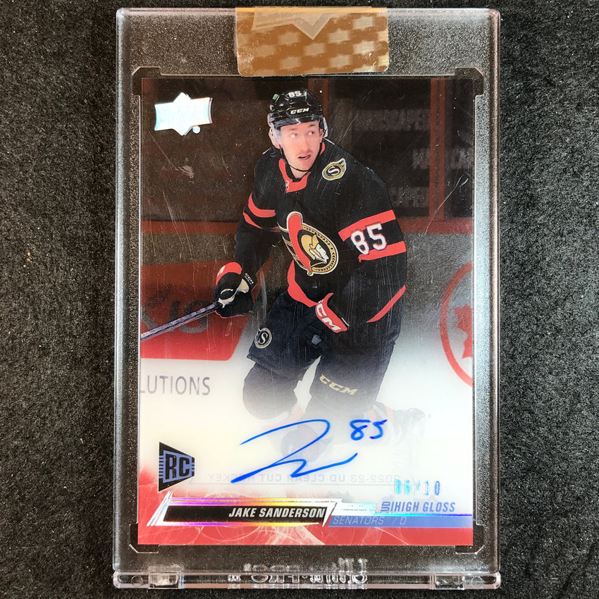 2022-23 Clear Cut Hockey JAKE SANDERSON Base Rookie Auto High Gloss 6/10