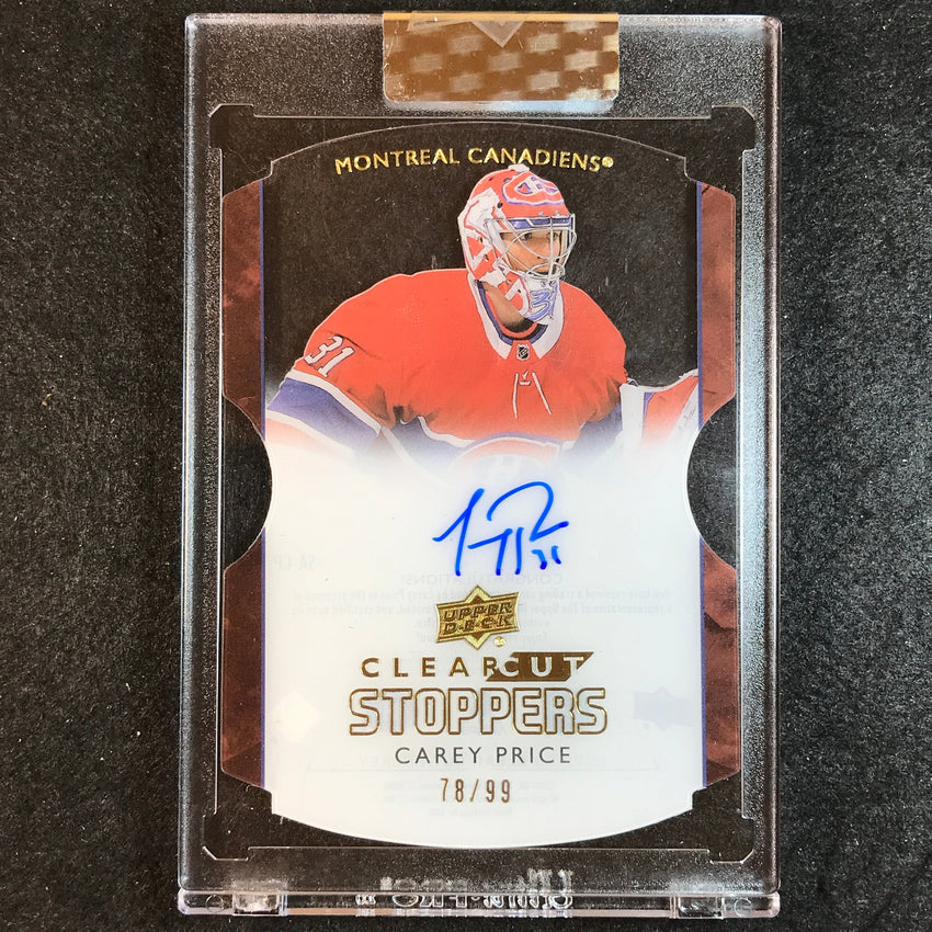 2022-23 Clear Cut Hockey CAREY PRICE Stoppers Auto 78/99