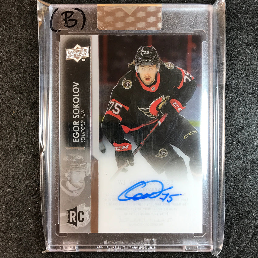 2021-22 Clear Cut Hockey EGOR SOKOLOV Base Rookie Auto No.ES (B)