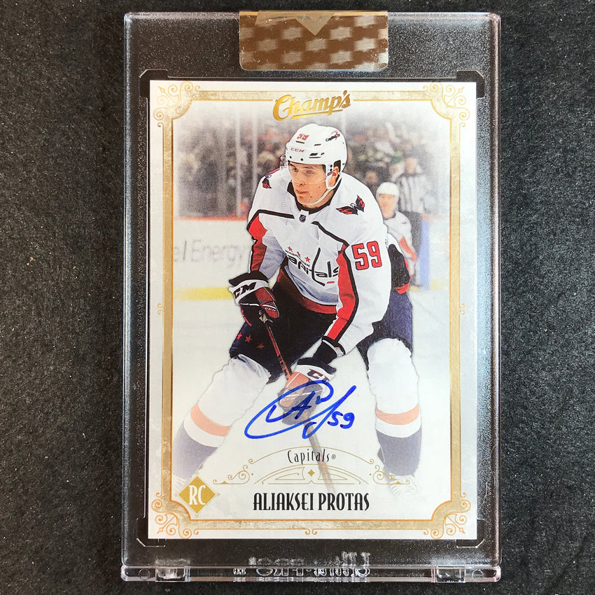 2021-22 Clear Cut Hockey ALIAKSEI PROTAS Champs Rookie Auto Base #AP