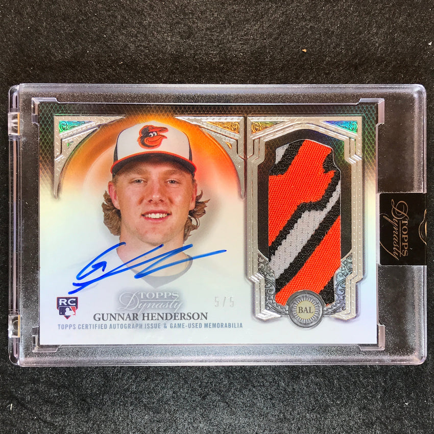 2023 Topps Dynasty MLB GUNNAR HENDERSON Dynasty Rookie Patch Auto Silver 5/5
