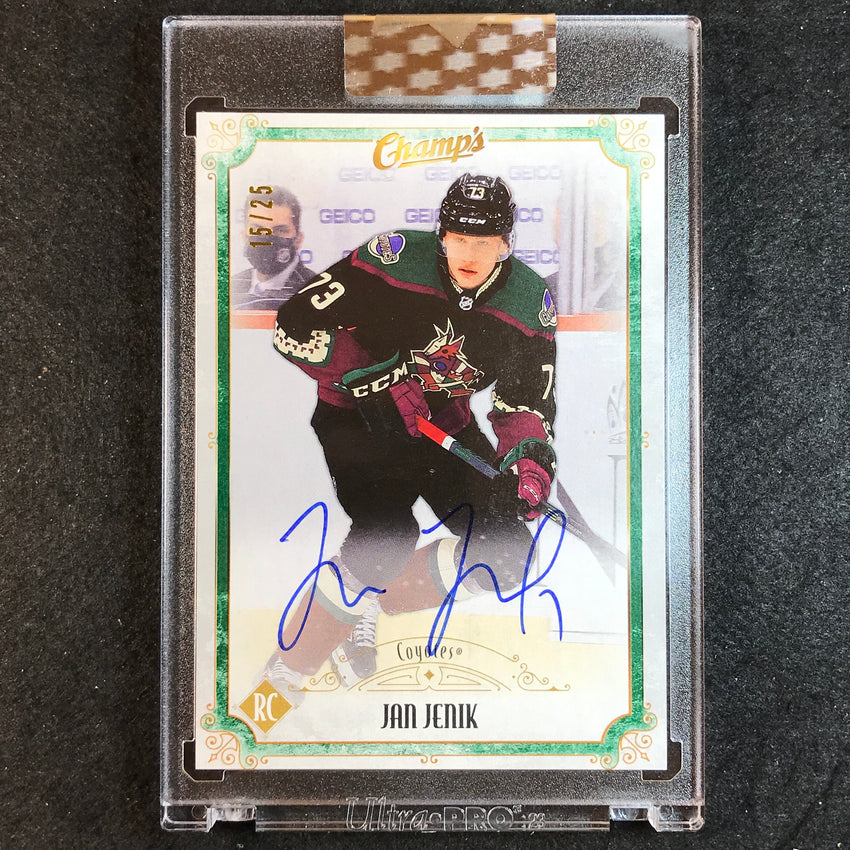2021-22 Clear Cut Hockey JAN JENIK Champs Rookie Auto Green 15/25