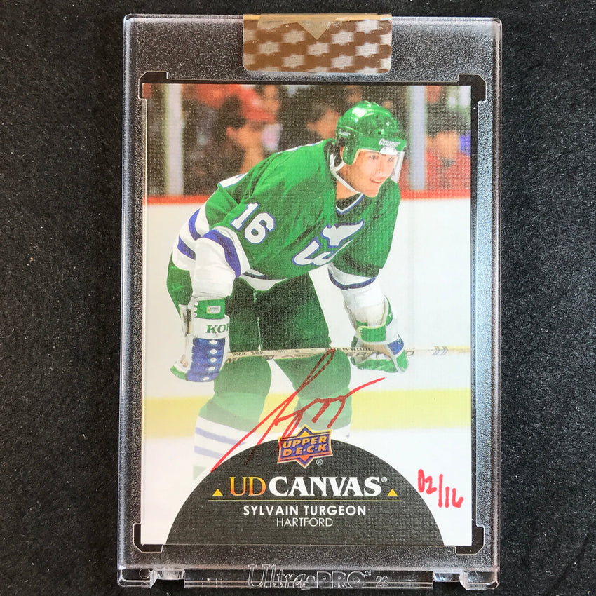 2021-22 Clear Cut Hockey SYLVAIN TURGEON Canvas Signatures Auto Red Ink 2/16