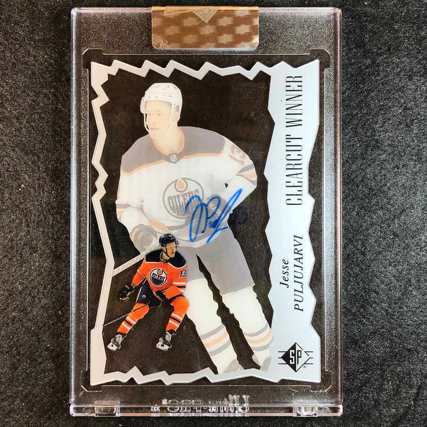 2021-22 Clear Cut Hockey JESSE PULJUJARVI Clear Cut Winner Auto No.JP