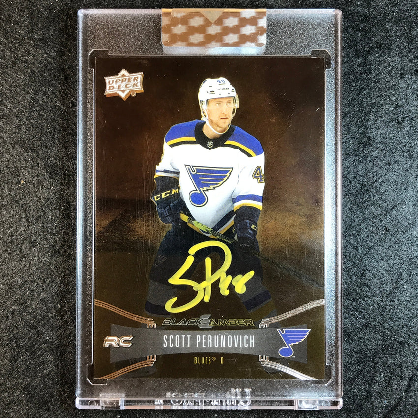 2021-22 Clear Cut Hockey SCOTT PERUNOVICH Black and Amber Rookie Auto #SP