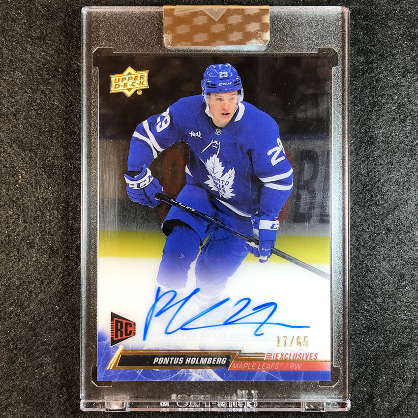 2022-23 Clear Cut Hockey PONTUS HOLMBERG Base Rookie Auto Exclusives 17/65
