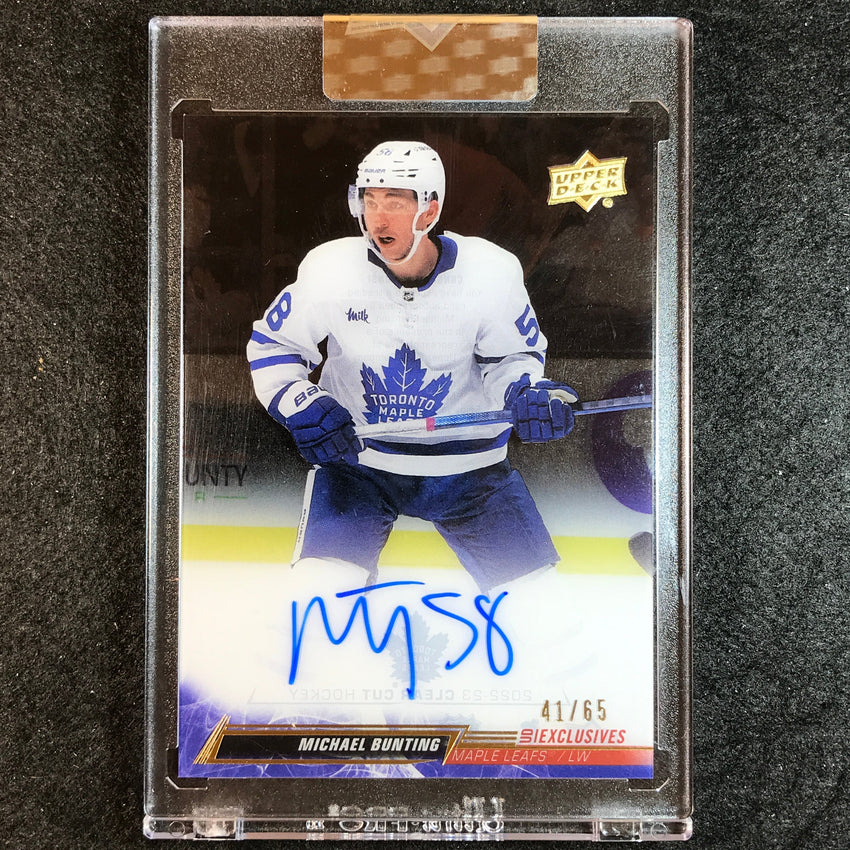 2022-23 Clear Cut Hockey MICHAEL BUNTING Base Auto Exclusives 41/65