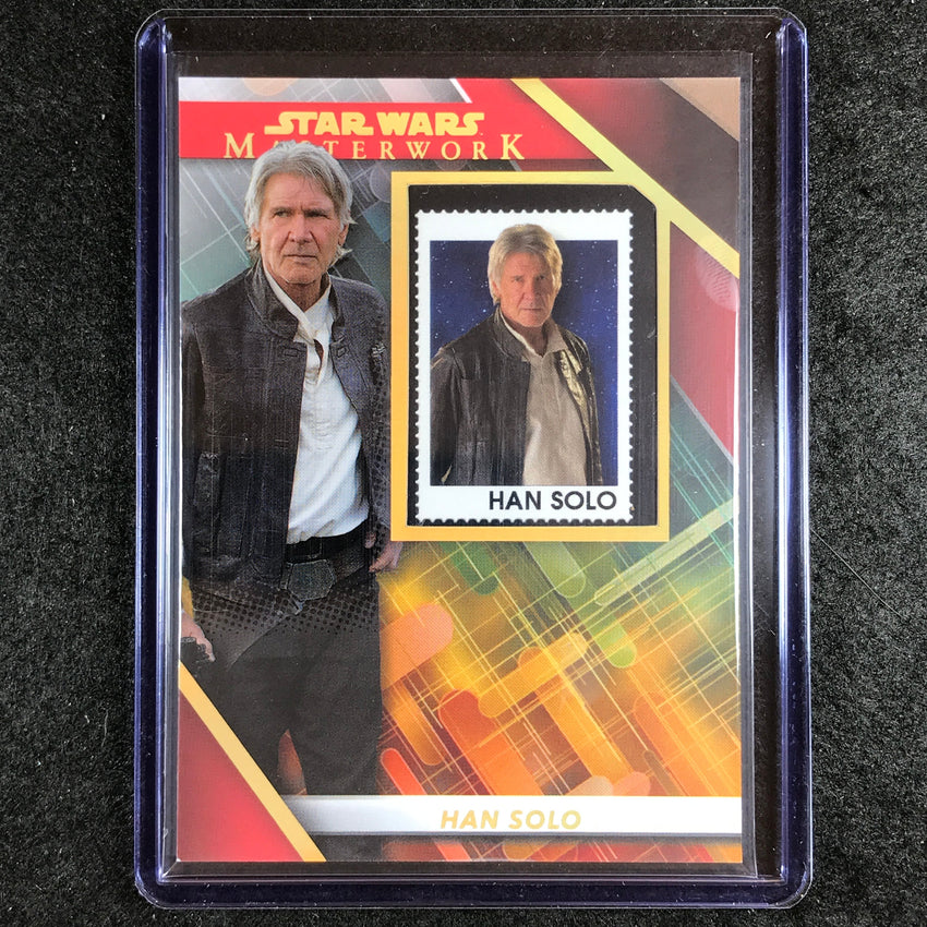 2022 Star Wars Masterwork HAN SOLO Commemorative Stamp Relic Red 16/25