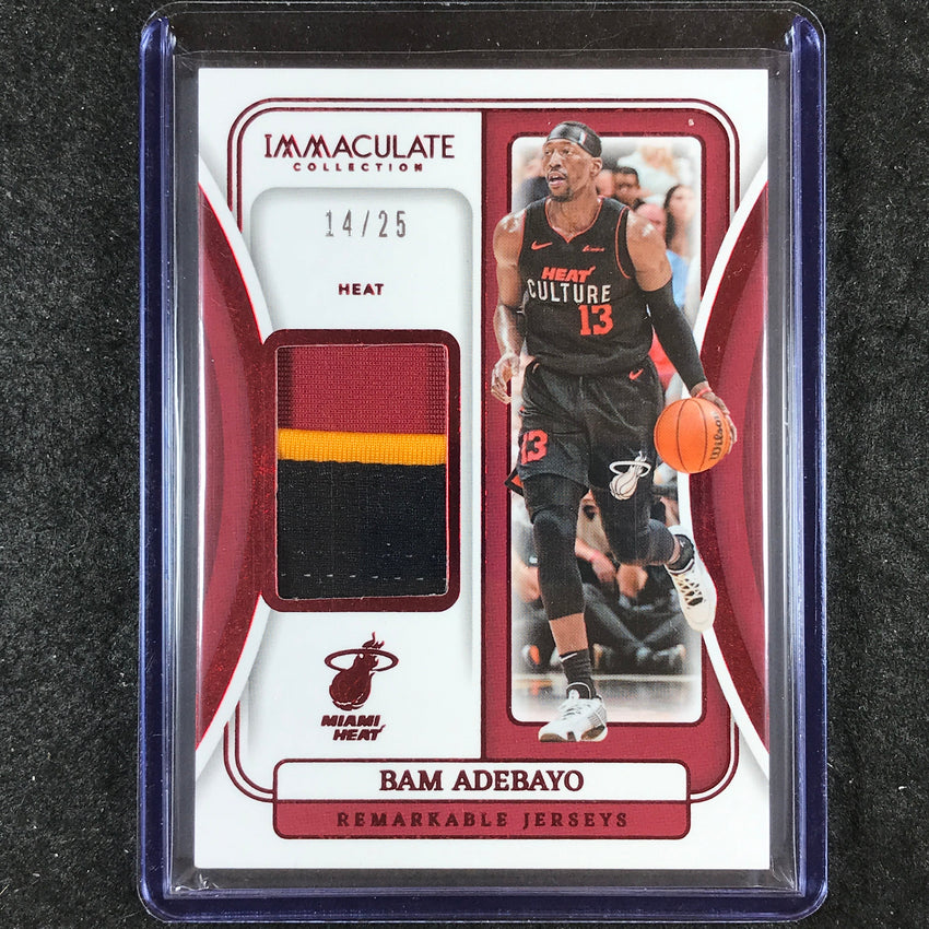 2023-24 Immaculate BAM ADEBAYO Remarkable Jerseys Patch Relic Red 14/25