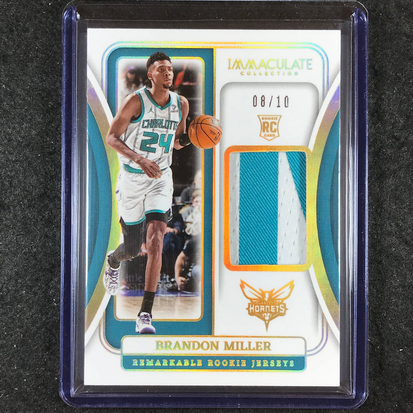 2023-24 Immaculate BRANDON MILLER Remarkable Rookie Jerseys Patch Gold 8/10