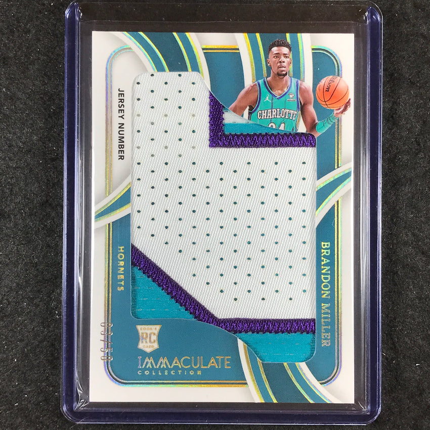 2023-24 Immaculate BRANDON MILLER Rookie Jumbo Patch Jersey Number 3/50