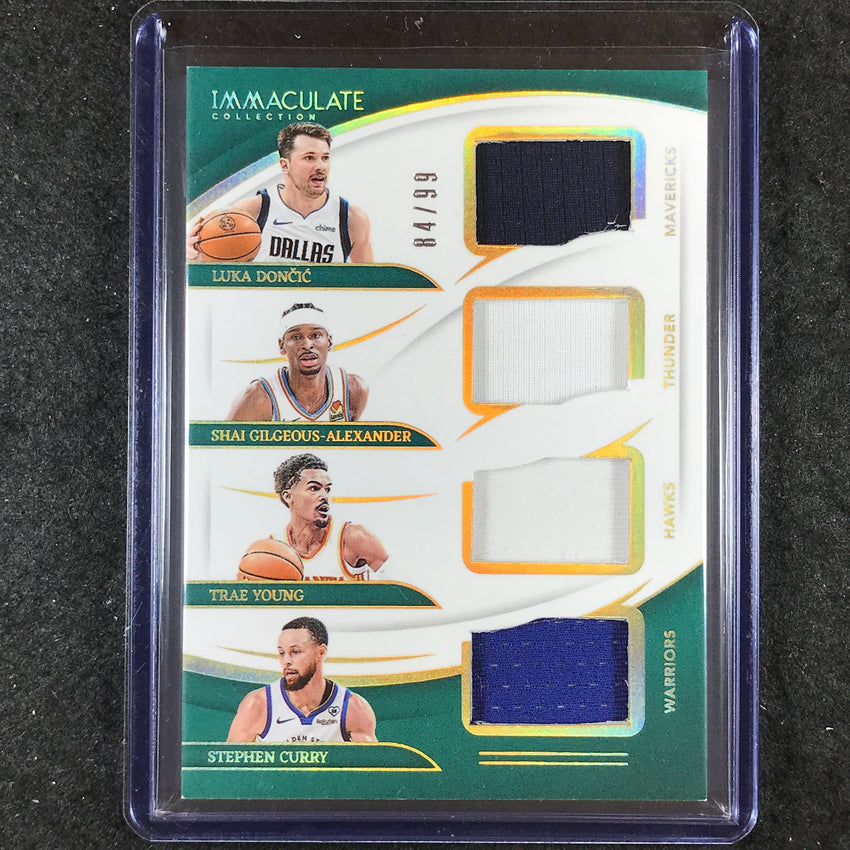 2023-24 Immaculate DONCIC SHAI YOUNG CURRY Quad Jersey 84/99