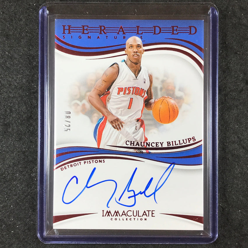 2023-24 Immaculate CHAUNCEY BILLUPS Heralded Signatures Auto Red 8/25