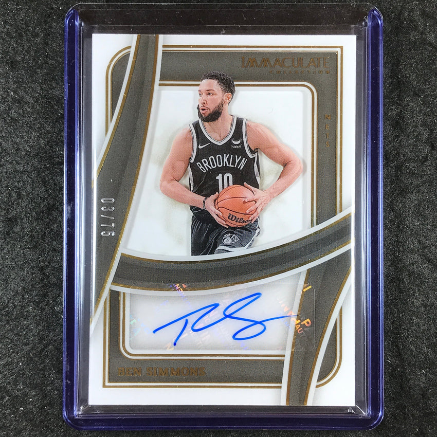 2023-24 Immaculate BEN SIMMONS Shadowbox Signatures Auto 3/75