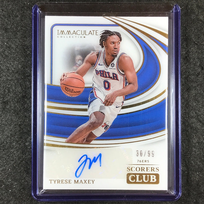 2023-24 Immaculate TYRESE MAXEY Scorers Club Acetate Auto 30/99