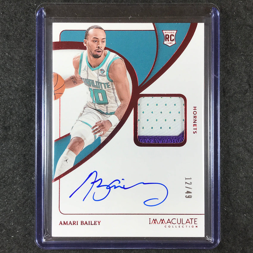 2023-24 Immaculate AMARI BAILEY Base Rookie Patch Auto Red 12/49