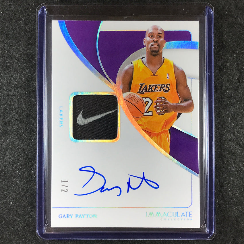 2023-24 Immaculate GARY PAYTON Patch Autograph Swoosh Tag Relic 1/2
