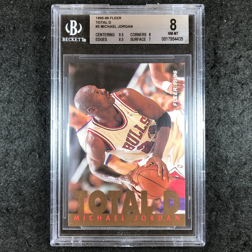 1995-96 Fleer MICHAEL JORDAN Total D #3 BGS 8 (435)