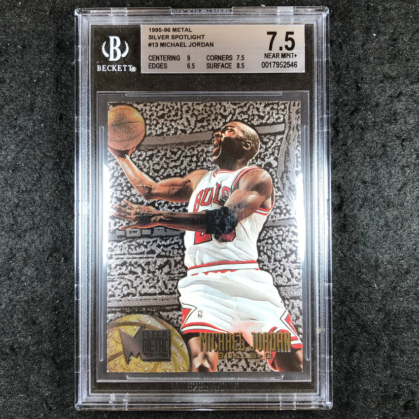 1995-96 Fleer Metal MICHAEL JORDAN Silver Spotlight #13 BGS 7.5 (546)