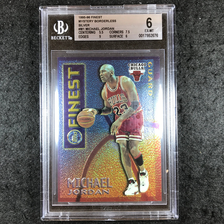 1995-96 Finest MICHAEL JORDAN Mystery Borderless Silver #M1 BGS 6 (676)