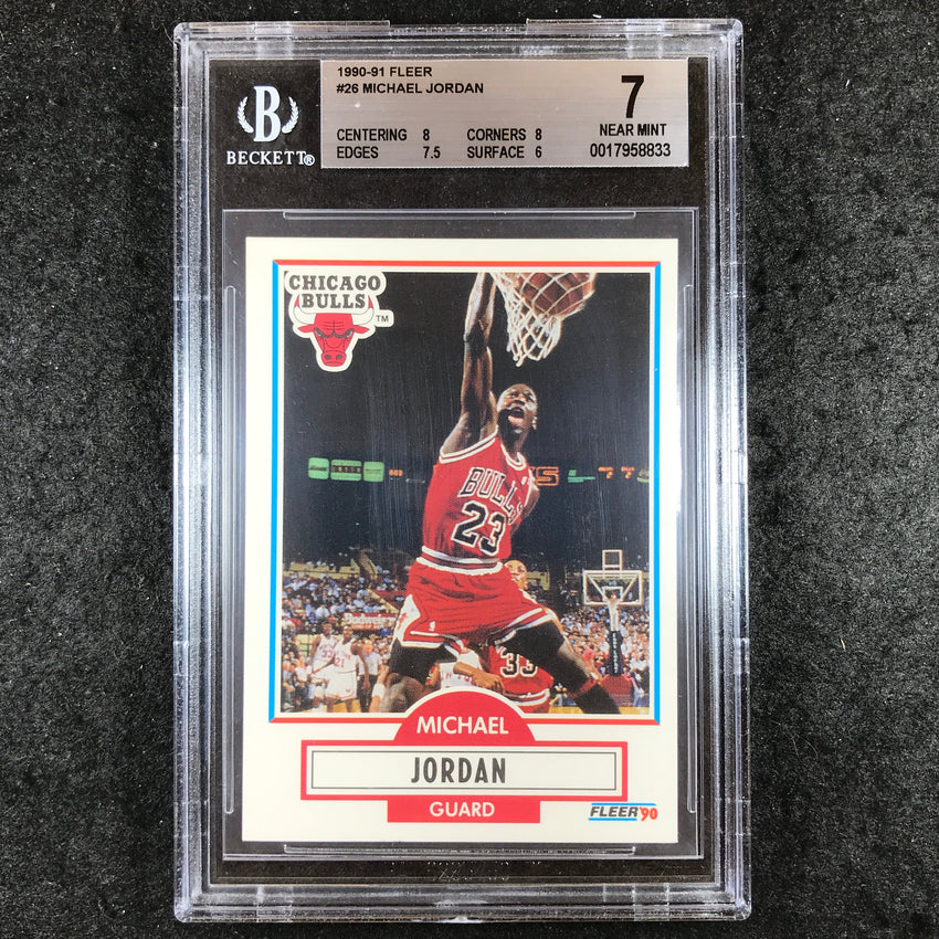 1990-91 Fleer MICHAEL JORDAN #26 BGS 7 (833)