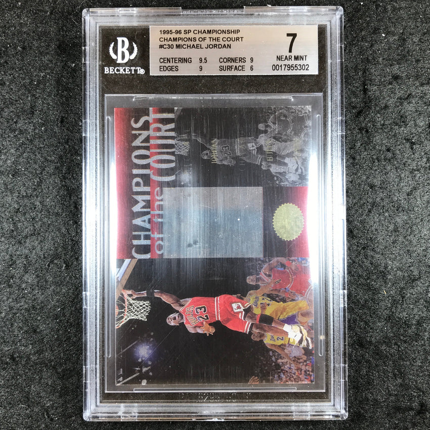 1995-96 SP Championship MICHAEL JORDAN Champions of the Court #C30 BGS 7 (302)