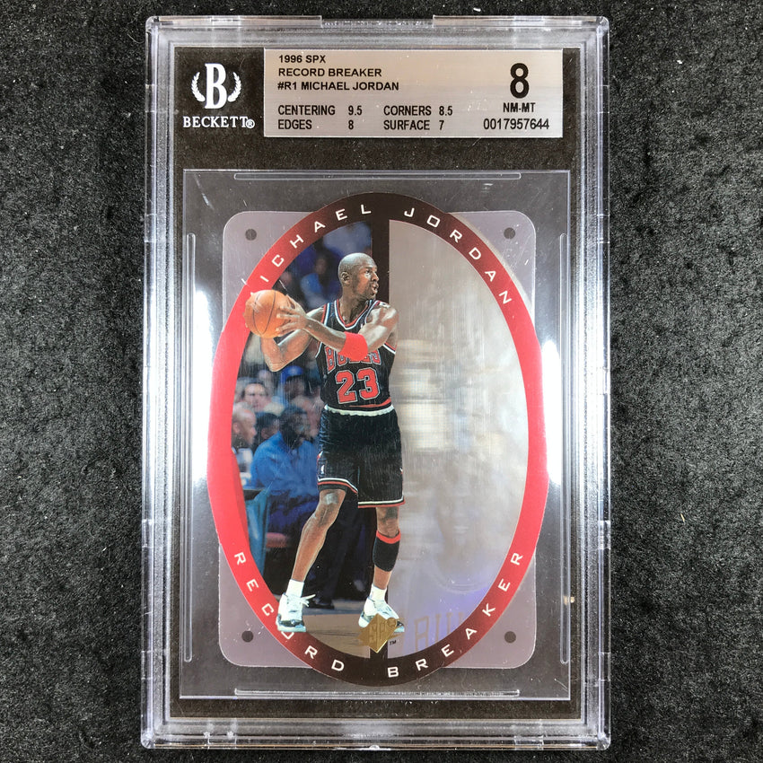 1996 SPx MICHAEL JORDAN Record Breaker #R1 BGS 8 (644)