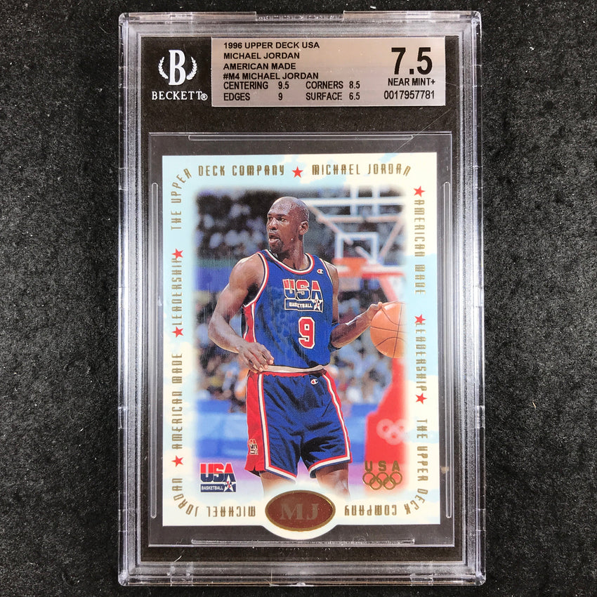 1996 Upper Deck USA MICHAEL JORDAN American Made #M4 BGS 7.5 (781)