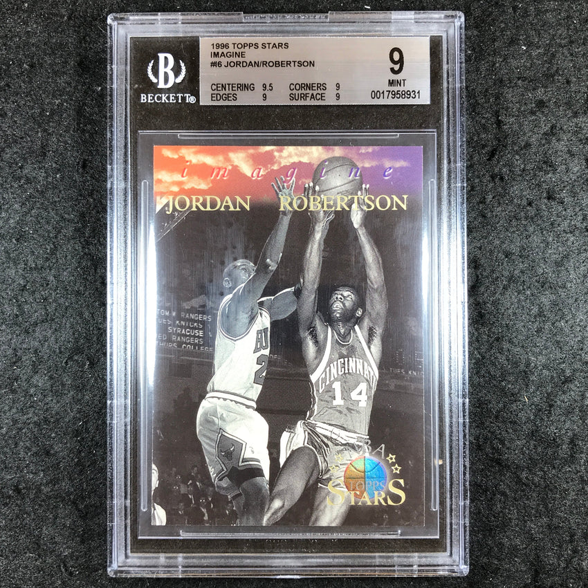 1996 Topps Stars MICHAEL JORDAN OSCAR ROBINSON Imagine #I6 BGS 9 (931)