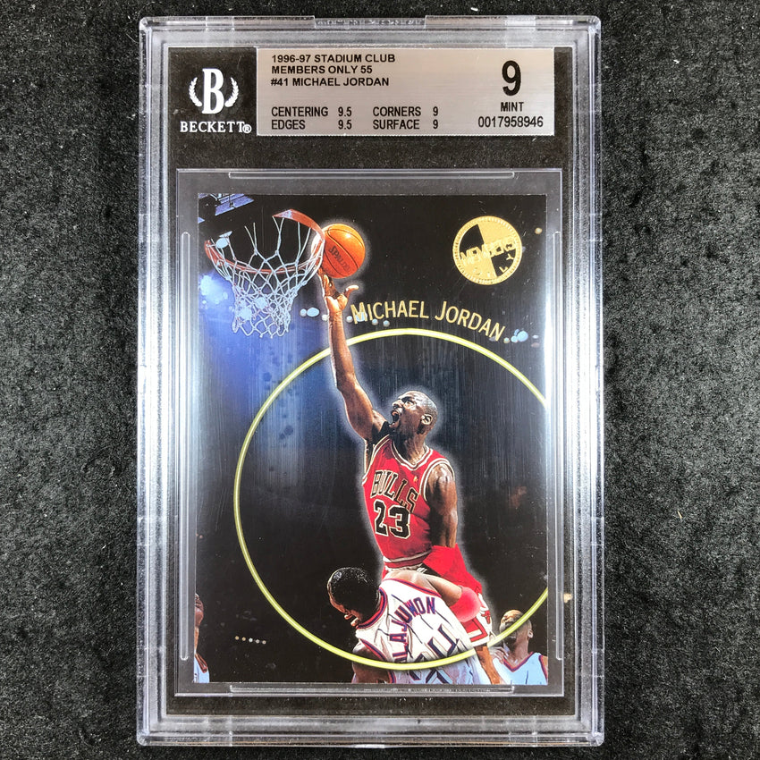 1996-97 Stadium Club MICHAEL JORDAN Members Only 55 #41 BGS 9 (946)