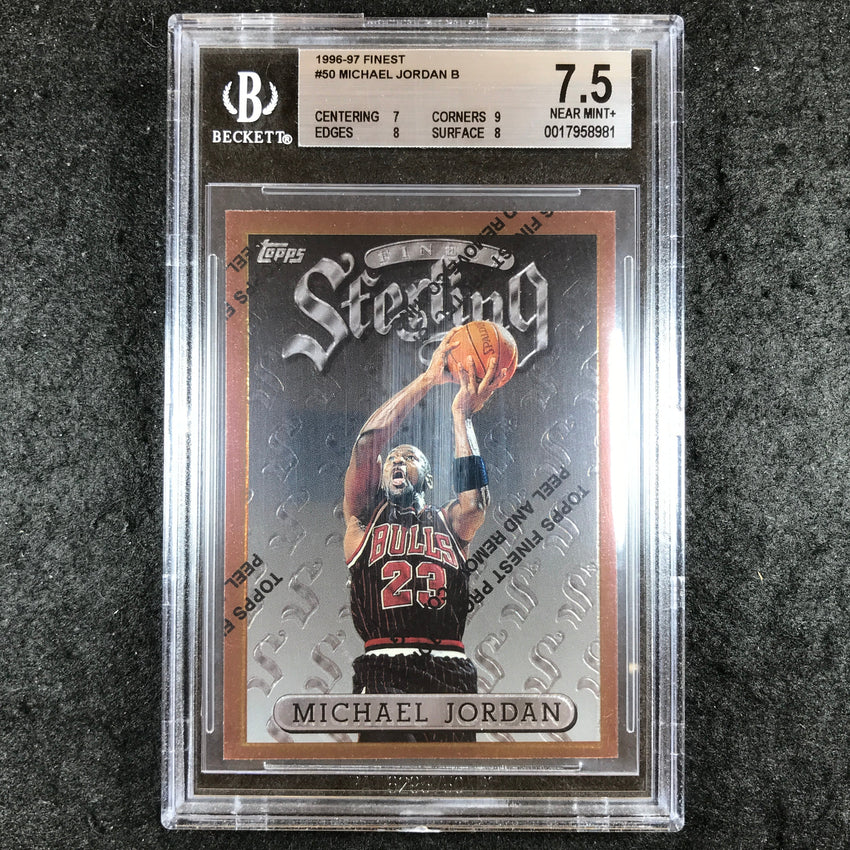 1996-97 Finest MICHAEL JORDAN Sterling #50 BGS 7.5 (981)