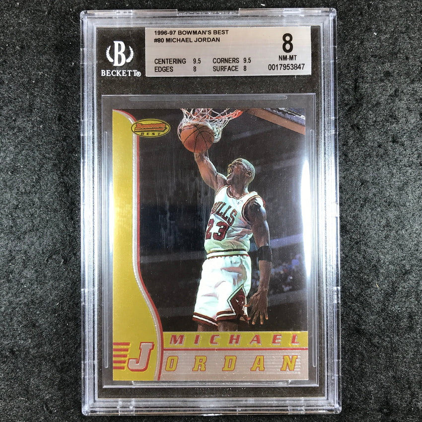 1996-97 Bowman's Best MICHAEL JORDAN #80 BGS 8 (847)