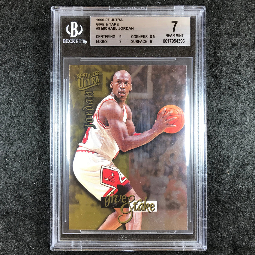1996-97 Fleer Ultra MICHAEL JORDAN Give & Take #5 BGS 7 (396)