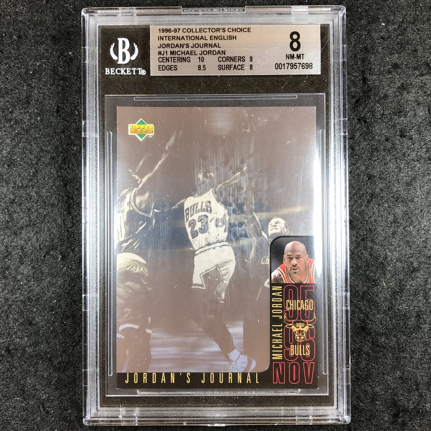 1996-97 Collector's Choice MICHAEL JORDAN International Journal #J1 BGS 8 (698)