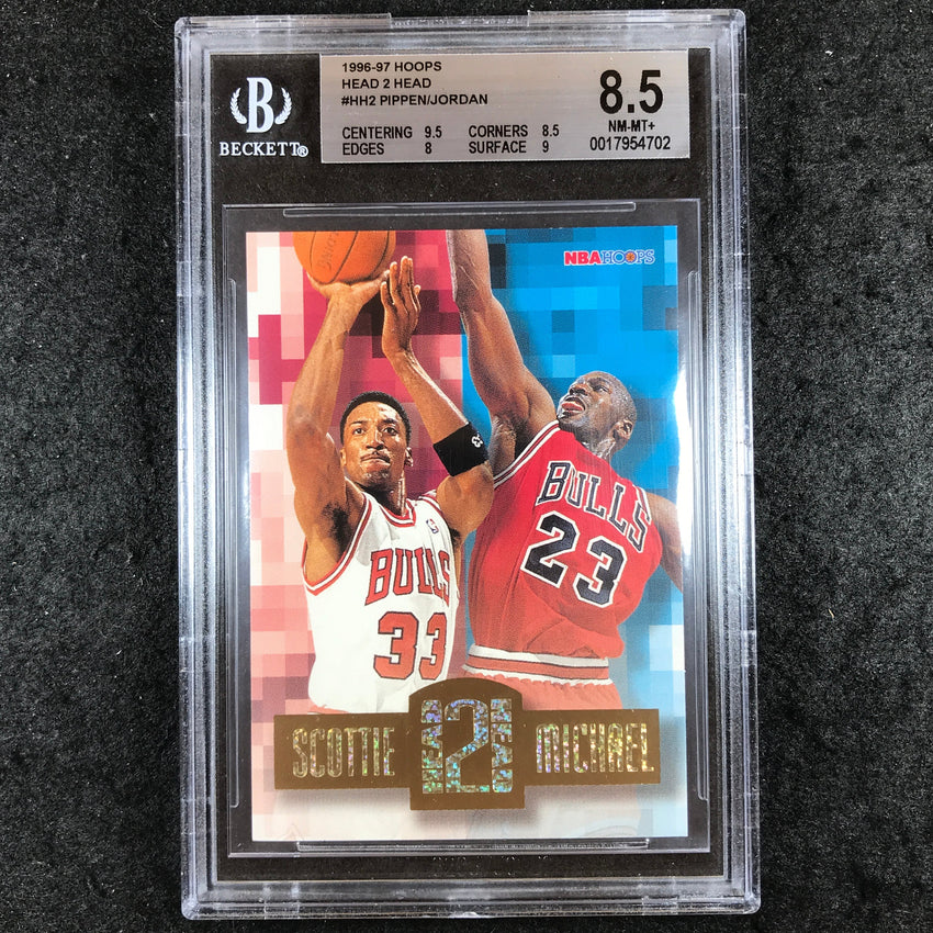 1996-97 Hoops MICHAEL JORDAN PIPPEN Head 2 Head #HH2 BGS 8.5 (702)